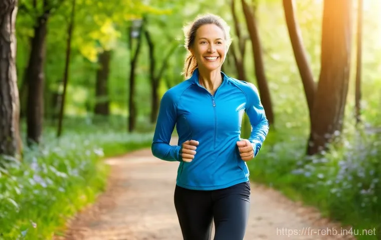 근육 재활 치료 성공 사례 - **Prompt 2: Modern Strength - Dynamic Rehabilitation with Technology**
    A person in their late 30...