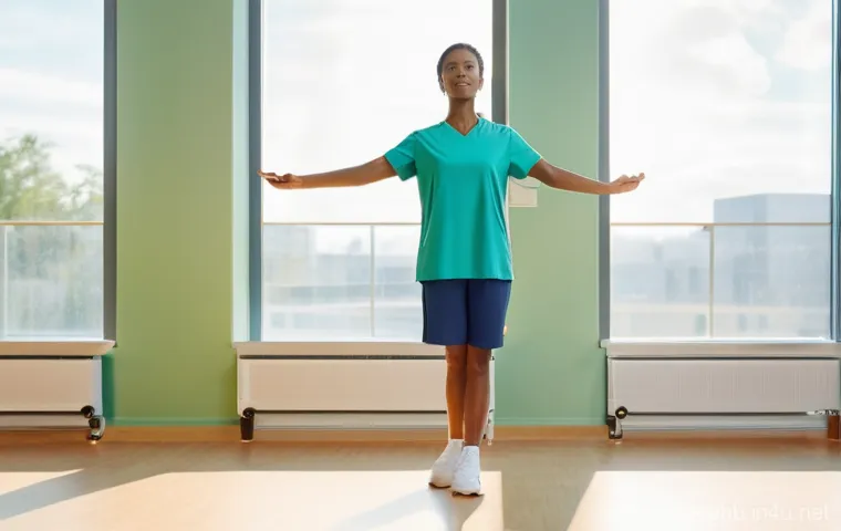 재활치료 보험 지원 사례 - **Prompt:** A serene and hopeful depiction of a person, approximately 35 years old, of indeterminate...