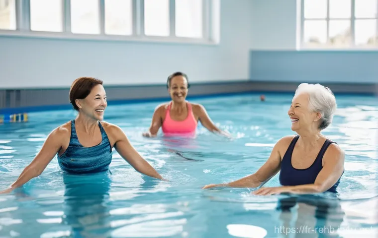 퇴행성 관절염 운동 방법 - **Image Prompt 1: Joyful Aquagym Class**
    A group of diverse adults, ranging from middle-aged to ...